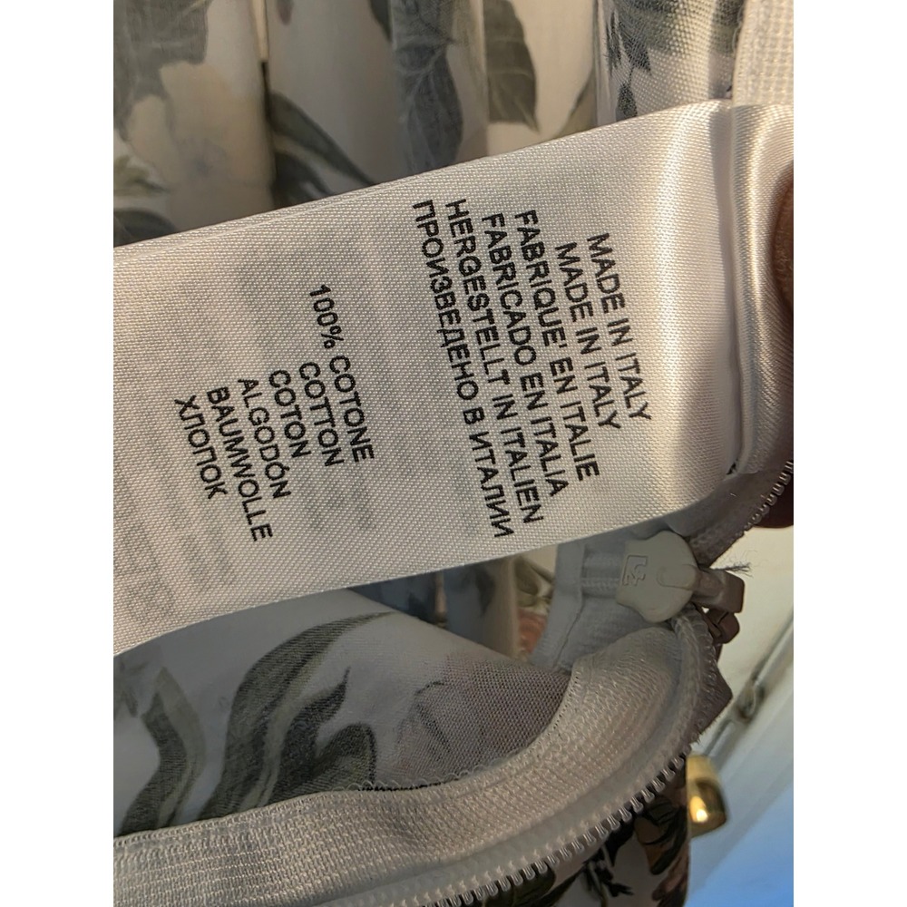 Vivetta Italy Floral Cotton Maxi Skirt Green Frog Closures White Size 42 IT - Picture 6 of 6